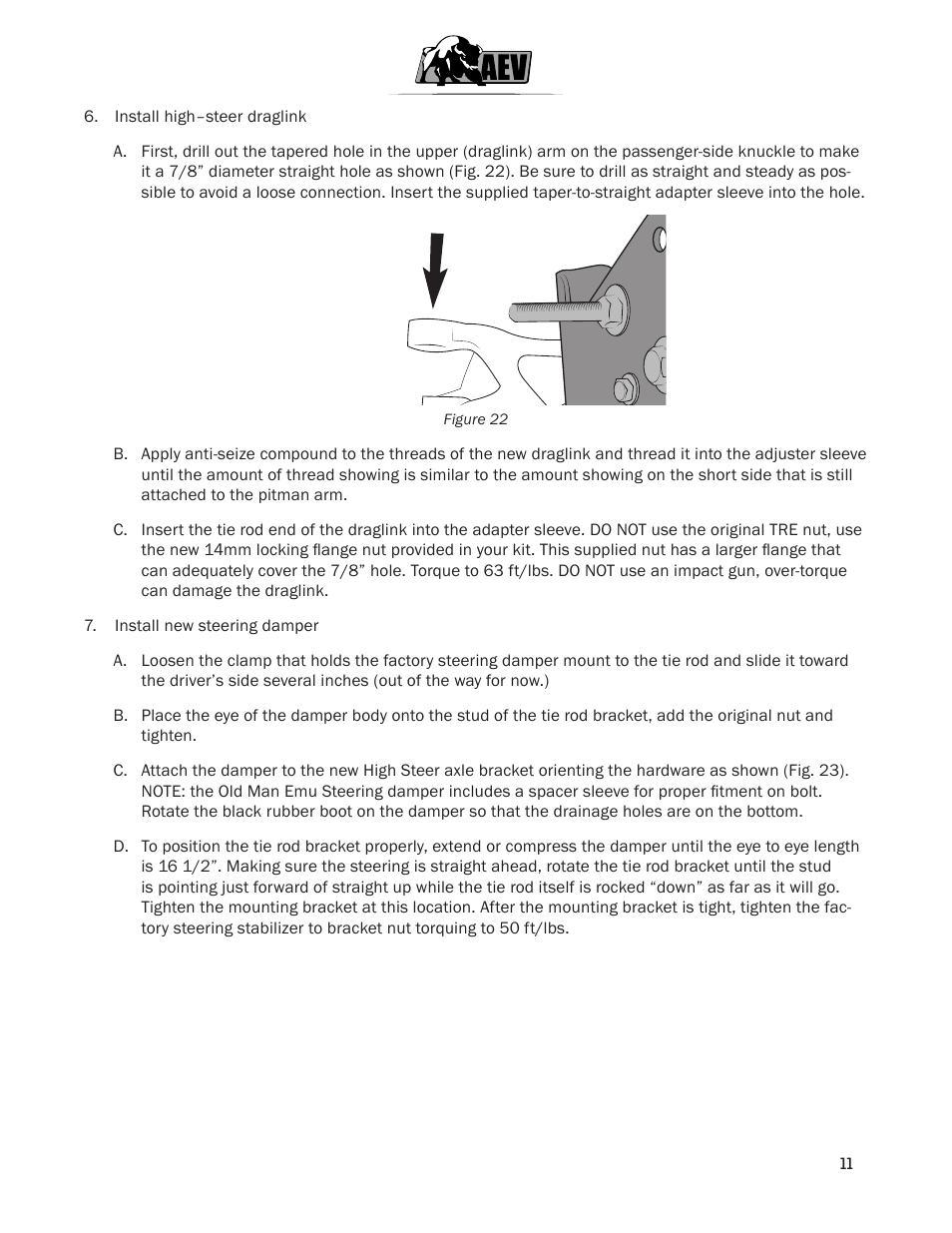 American Expedition Vehicles JK DualSport RS Suspension 3.5/4.5 User Manual | Page 13 / 17