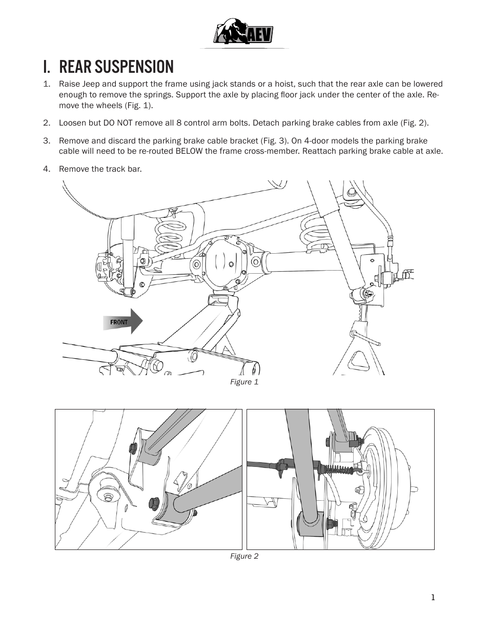 I. rear suspension | American Expedition Vehicles JK DualSport RS Suspension 3.5/4.5 User Manual | Page 3 / 17