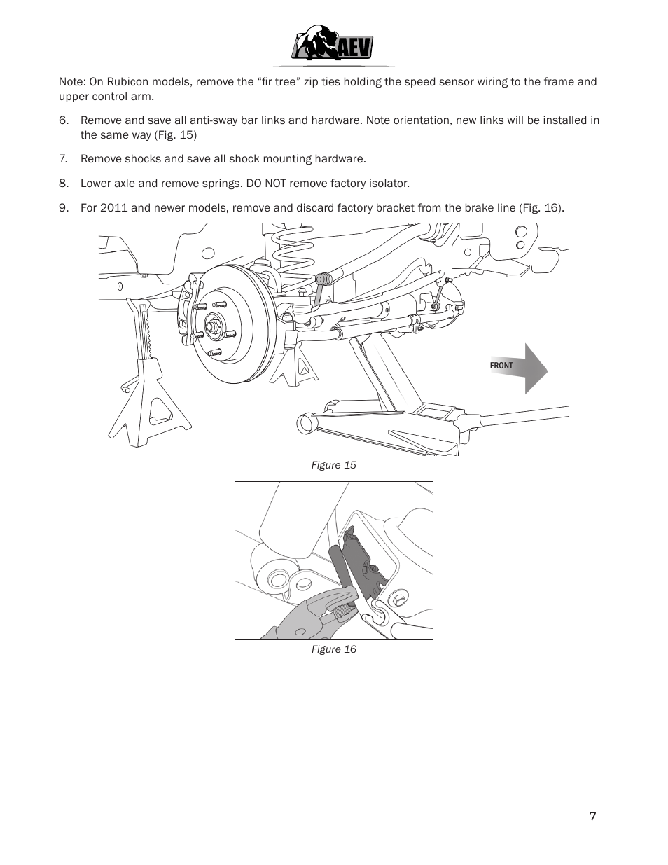 American Expedition Vehicles JK DualSport RS Suspension 3.5/4.5 User Manual | Page 9 / 17