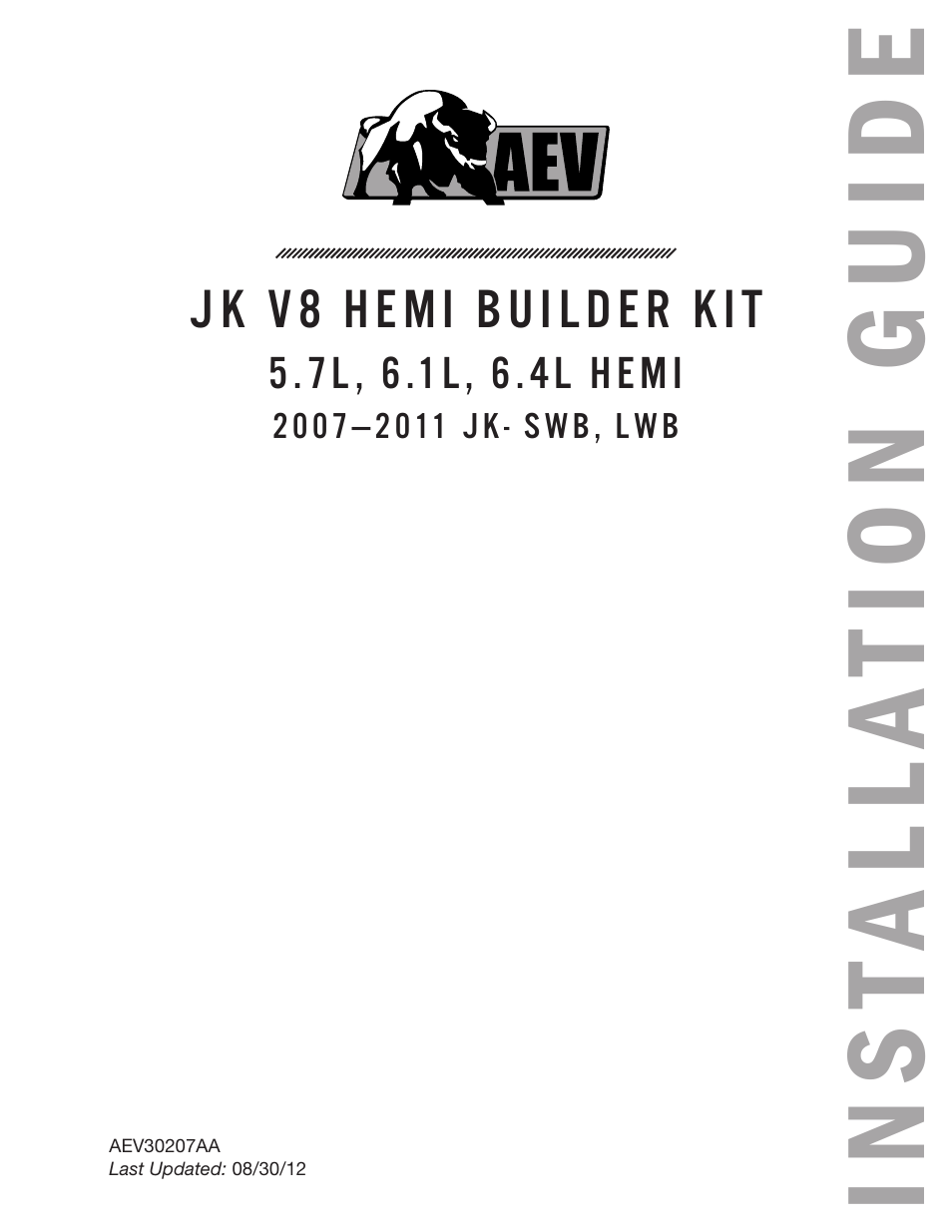 American Expedition Vehicles JK Hemi Builder Kit - Installation Guide for 07-11 JK Wrangler User Manual | 36 pages