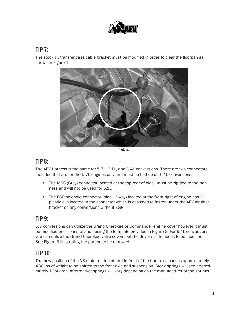 Tip 7, Tip 8, Tip 9 | Tip 10 | American Expedition Vehicles JK Hemi Builder Kit - Installation Guide for 07-11 JK Wrangler User Manual | Page 6 / 36