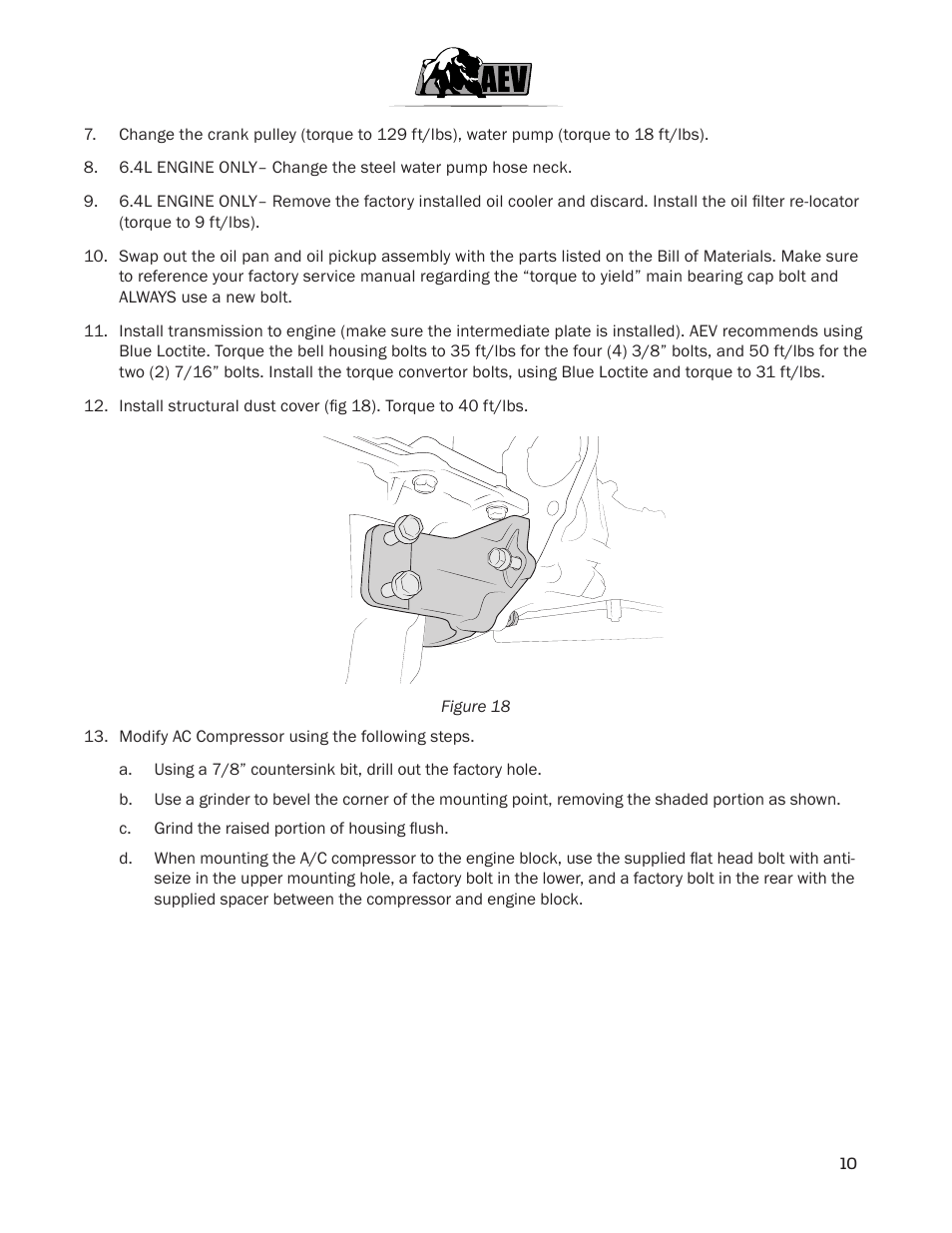 American Expedition Vehicles JK HEMI Builder Kit - Installation Guide for 12+ JK Wrangler User Manual | Page 12 / 37