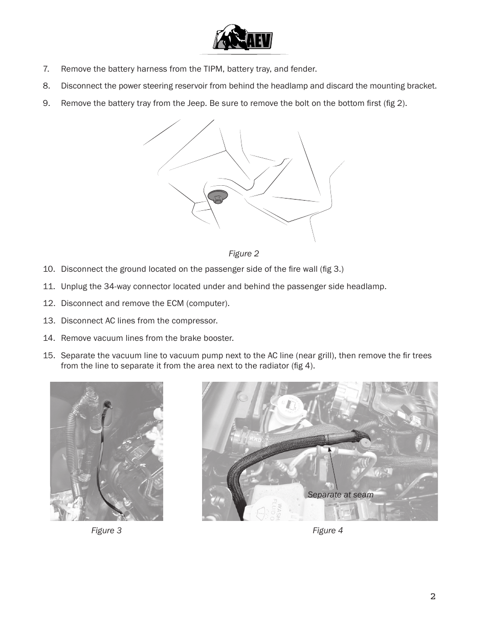 American Expedition Vehicles JK HEMI Builder Kit - Installation Guide for 12+ JK Wrangler User Manual | Page 4 / 37