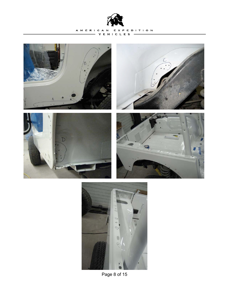 American Expedition Vehicles Preparation of the Jeep body tub User Manual | Page 8 / 15