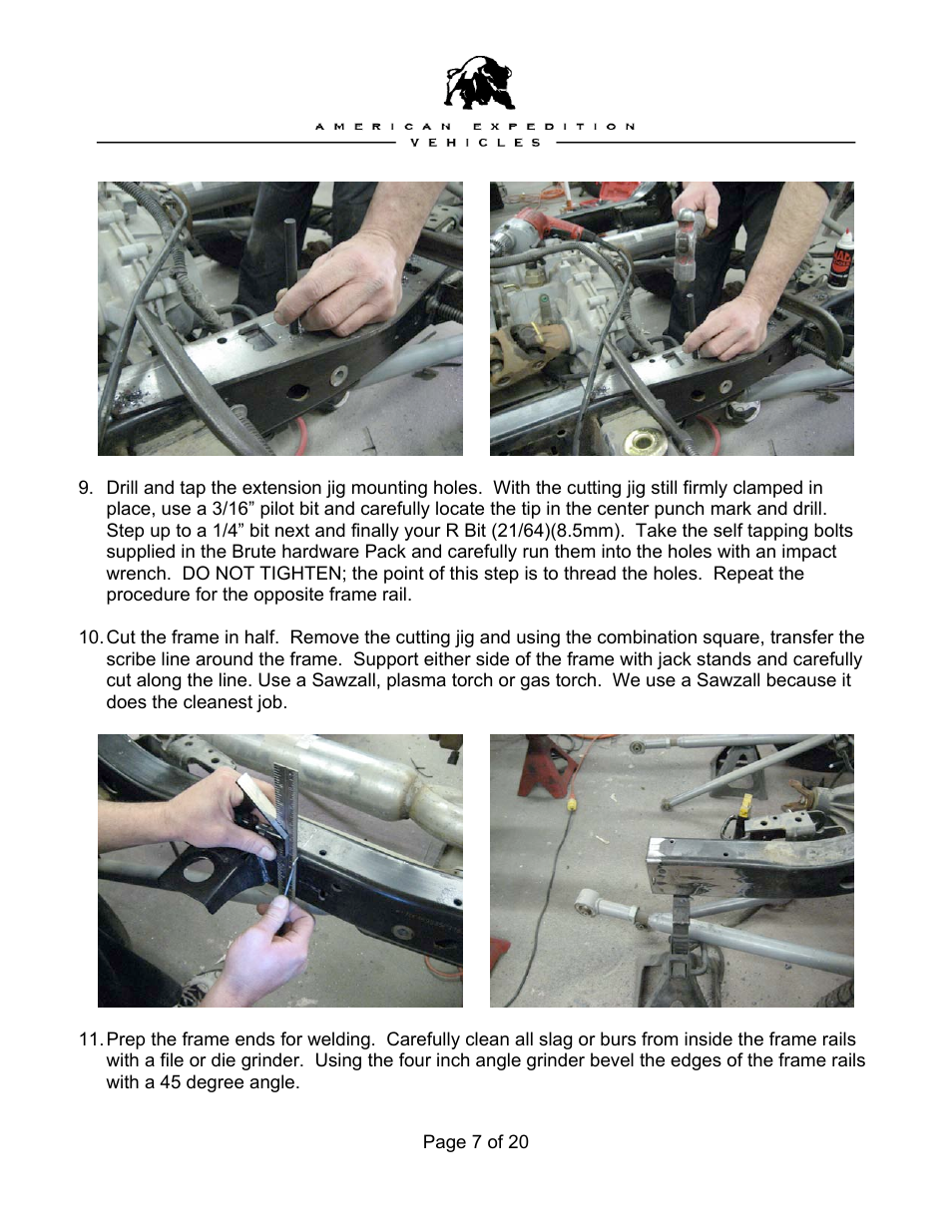 American Expedition Vehicles Brute Frame User Manual | Page 7 / 20