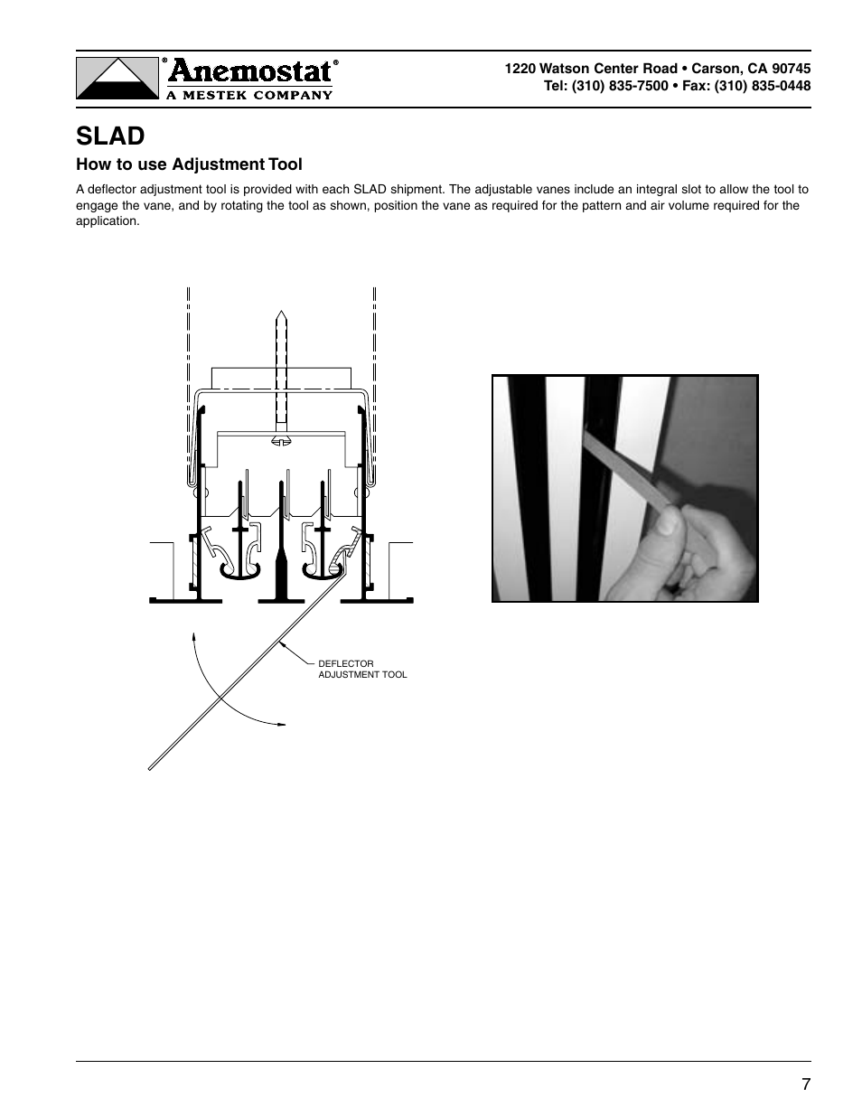 Slad | Anemostat Pro Jet User Manual | Page 7 / 7