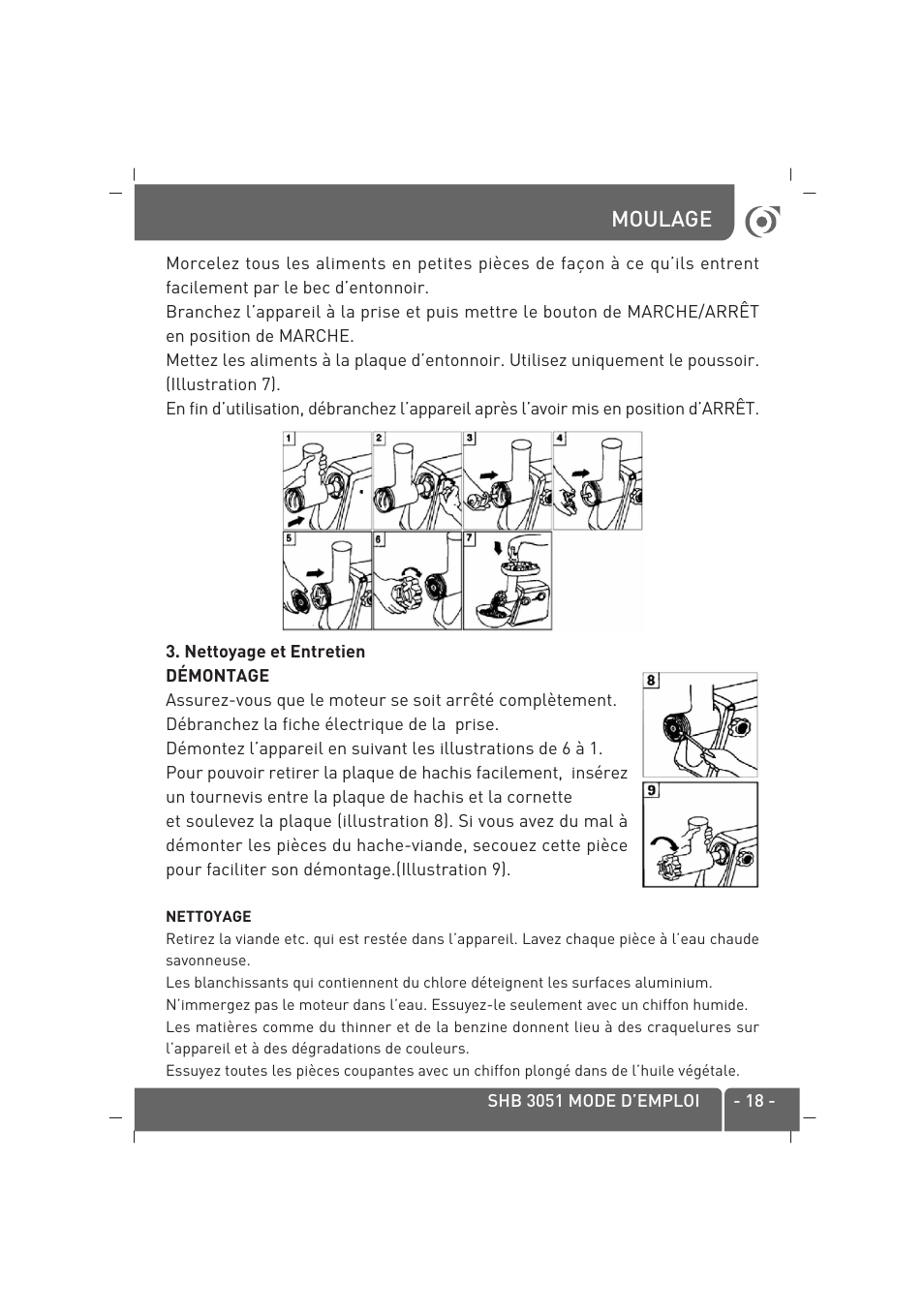 Moulage | SINBO SHB-3051 User Manual | Page 19 / 52