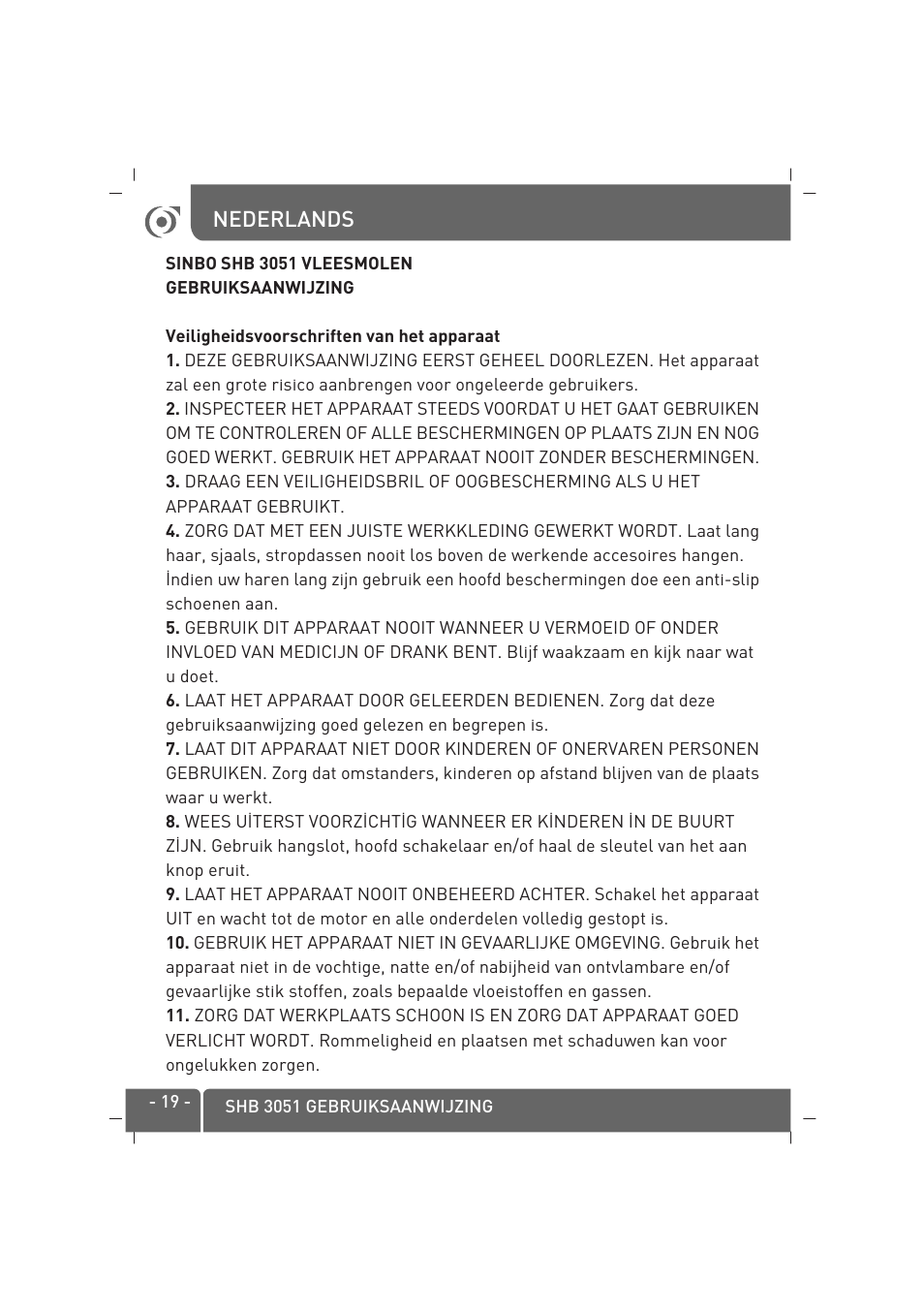 SINBO SHB-3051 User Manual | Page 20 / 52