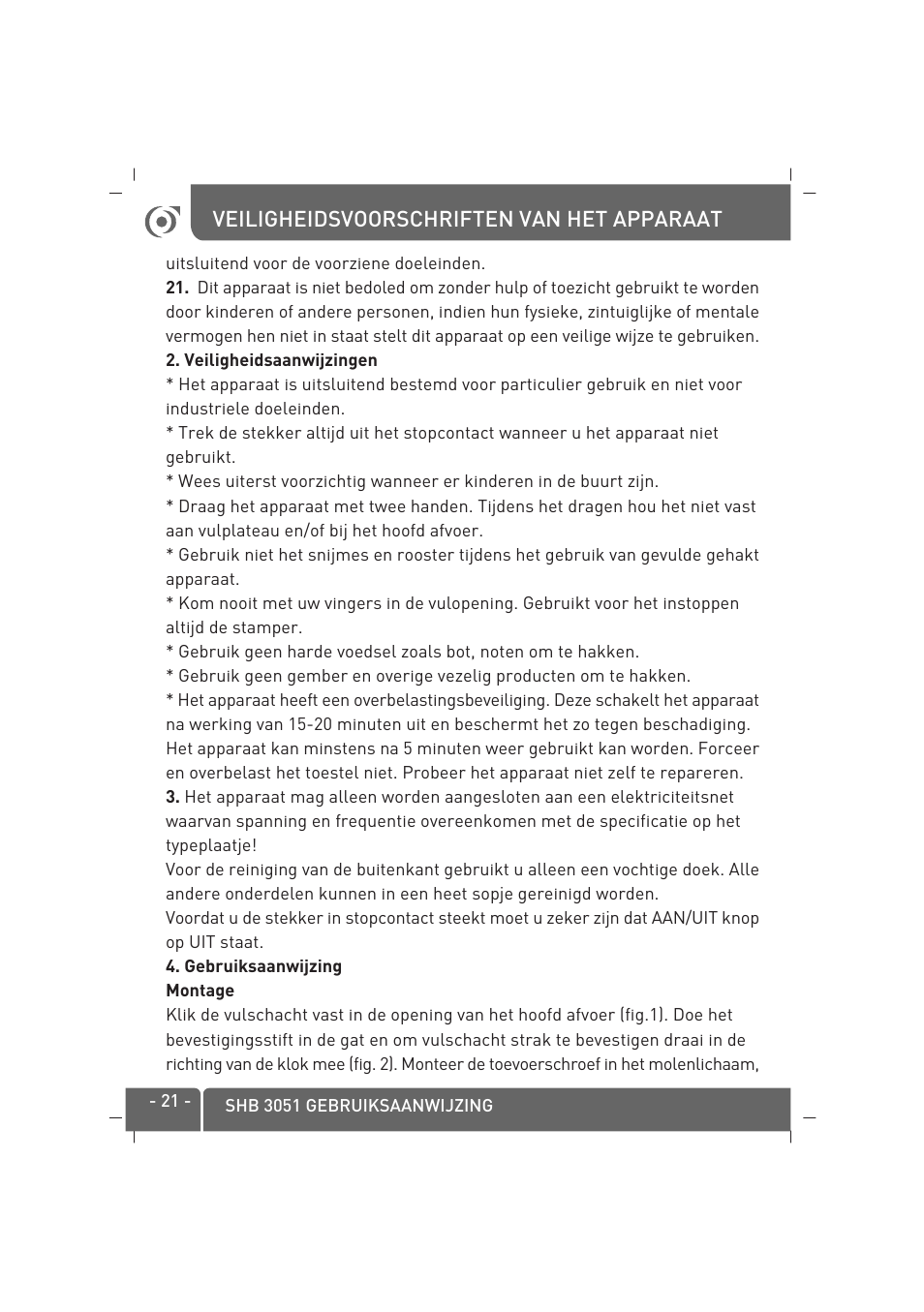 SINBO SHB-3051 User Manual | Page 22 / 52