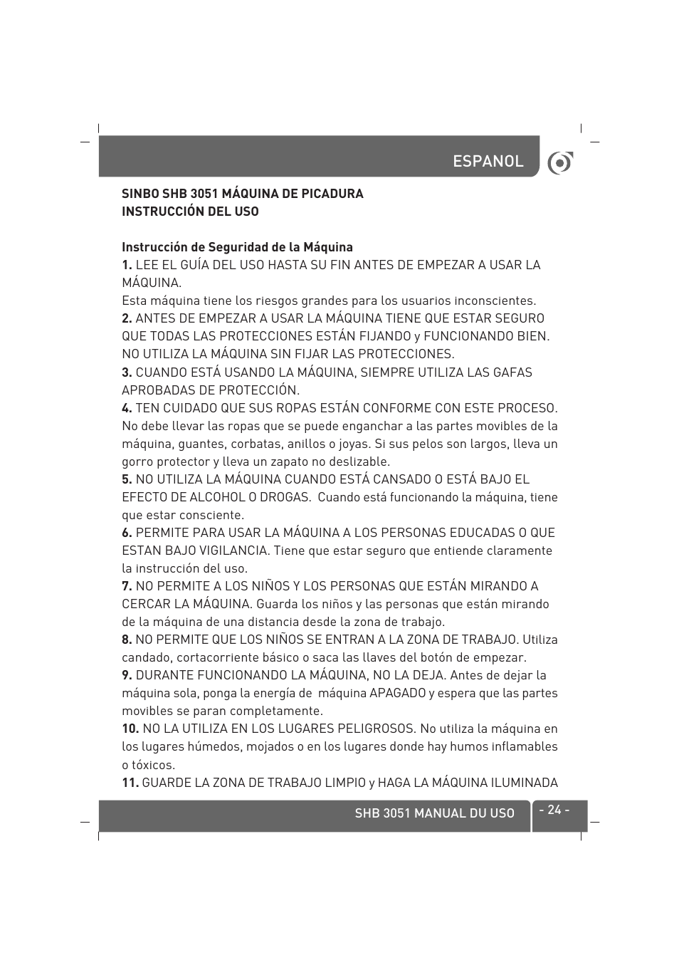 SINBO SHB-3051 User Manual | Page 25 / 52