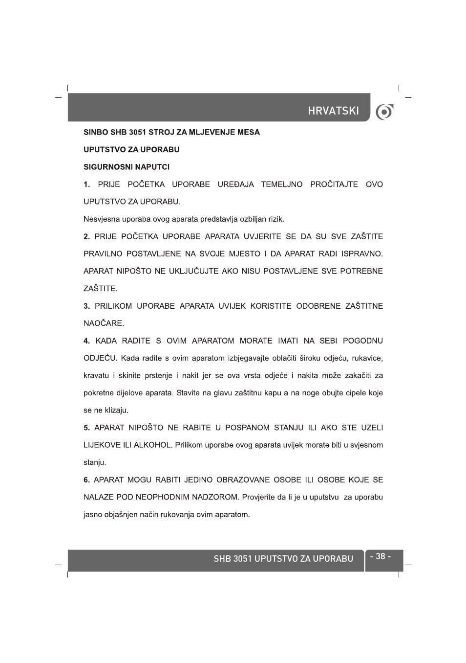 SINBO SHB-3051 User Manual | Page 39 / 52