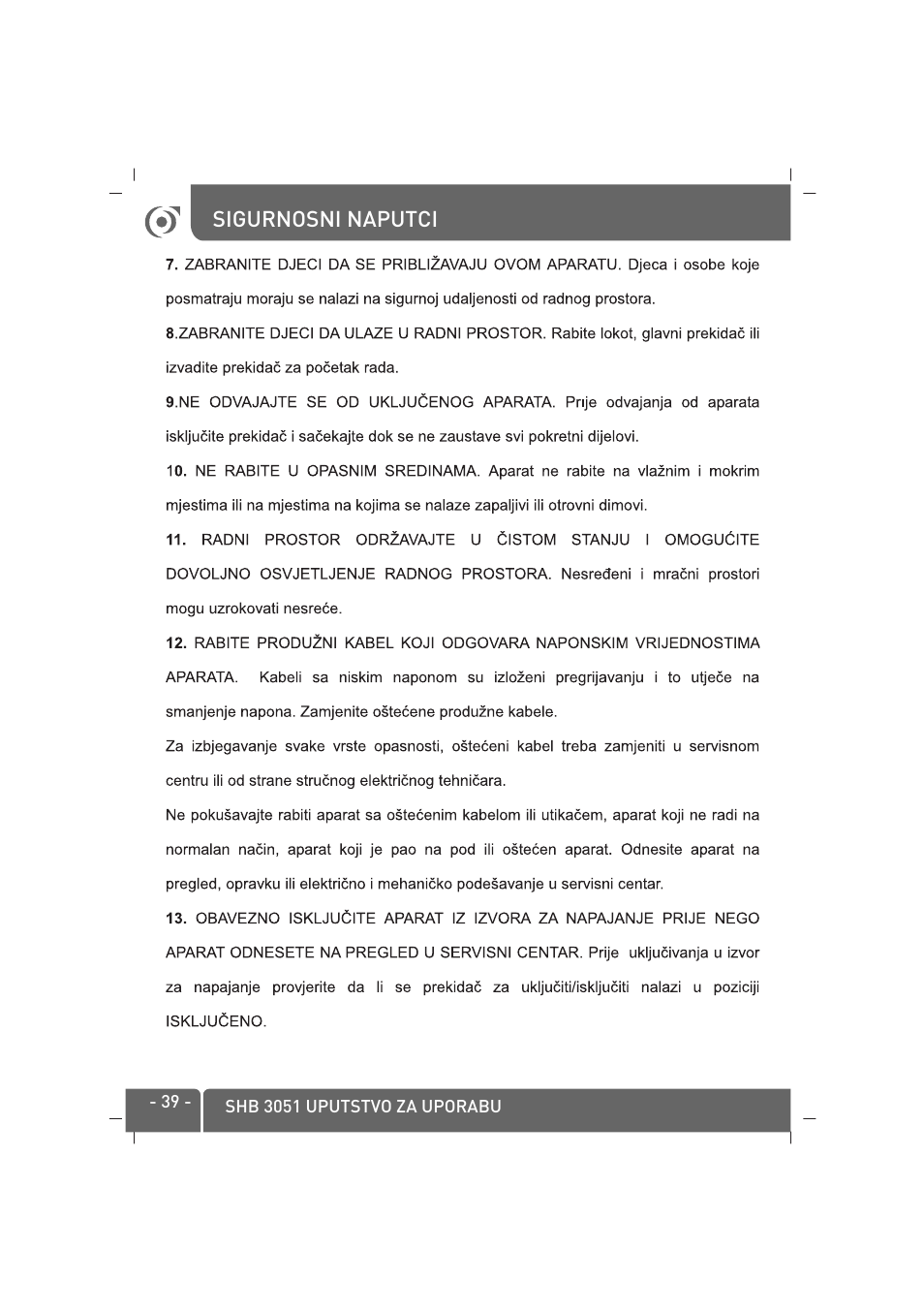 SINBO SHB-3051 User Manual | Page 40 / 52