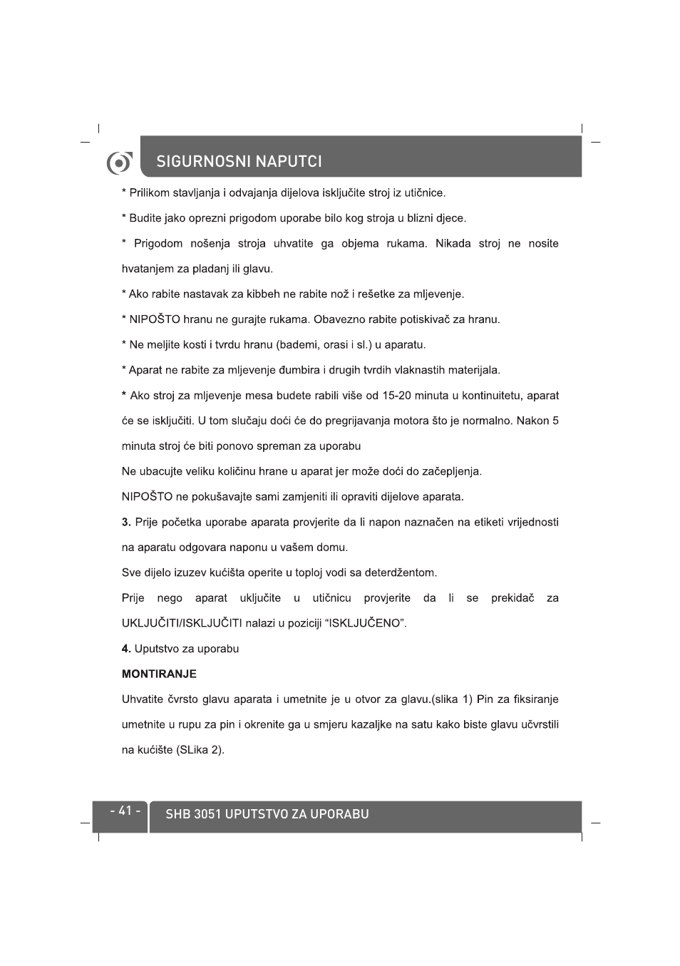 SINBO SHB-3051 User Manual | Page 42 / 52