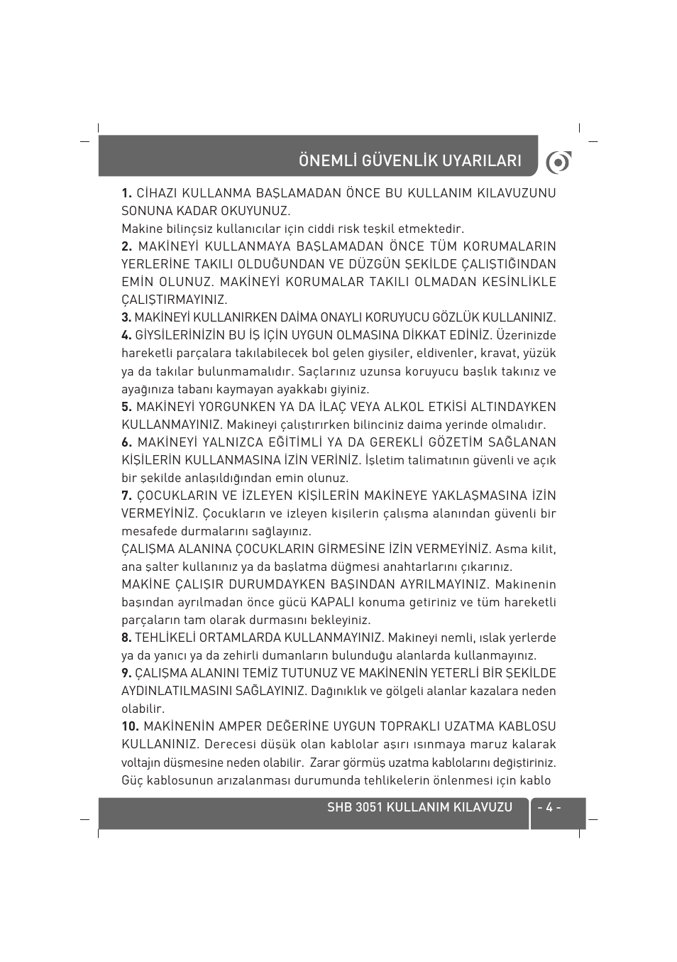 SINBO SHB-3051 User Manual | Page 5 / 52