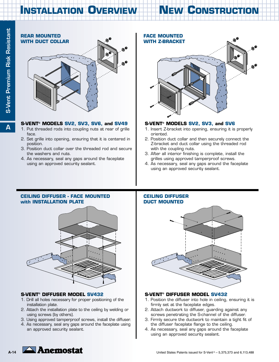 Anemostat SV22 new User Manual | 1 page