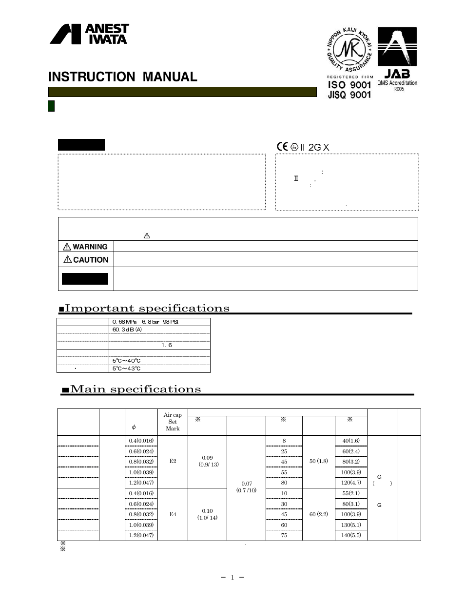 Anest Iwata LPH80 User Manual | 4 pages