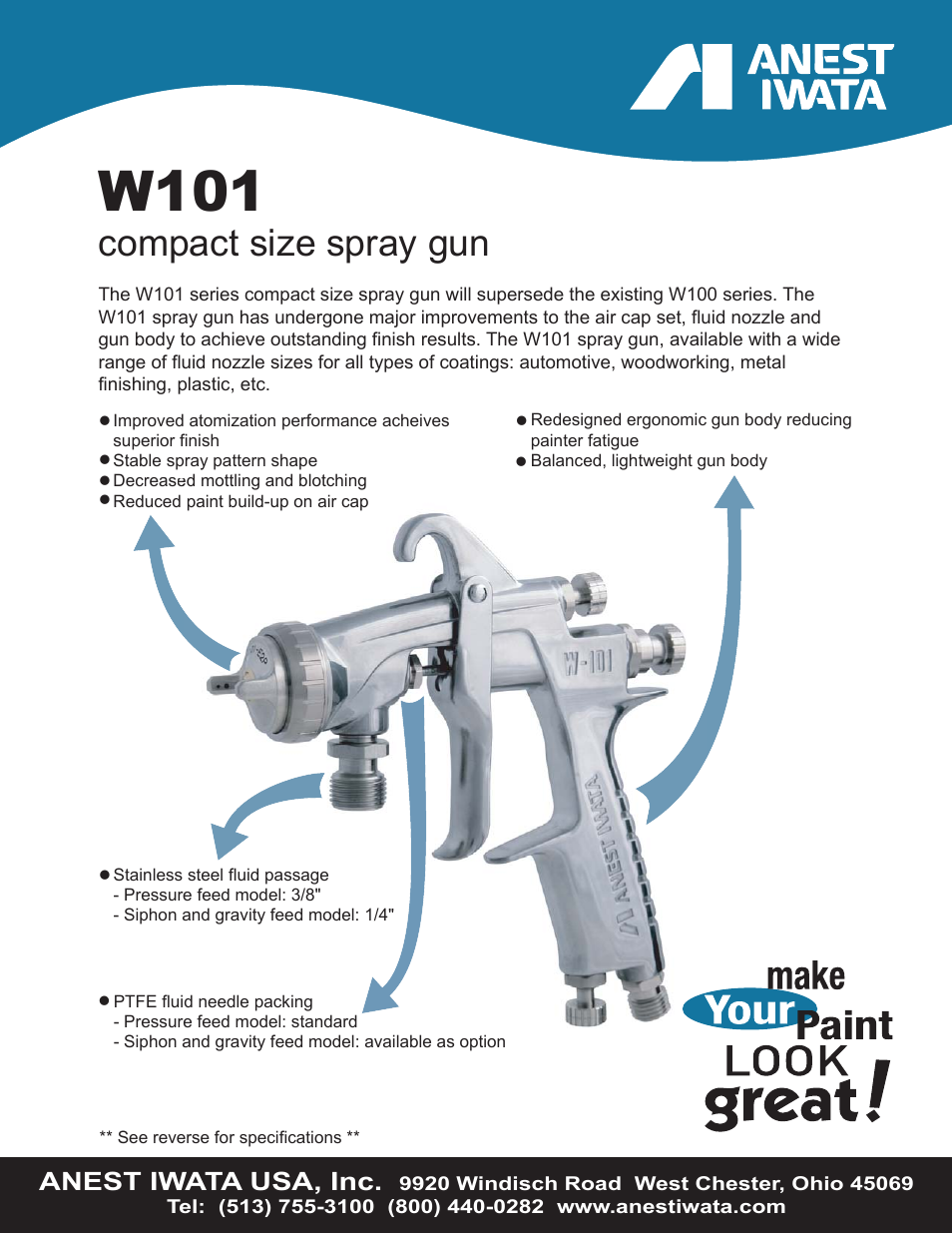 Anest Iwata W101-AG User Manual | 2 pages