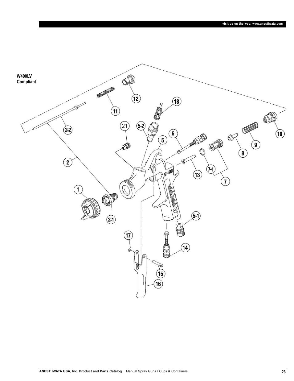 Anest Iwata Manual Spray Guns_Cups & Containers User Manual | Page 25 / 48