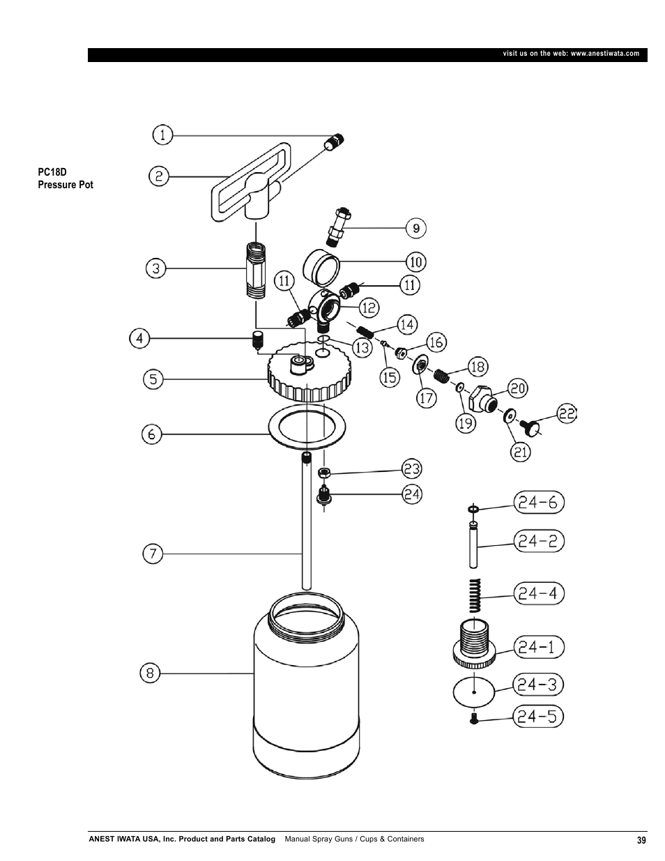 Anest Iwata Manual Spray Guns_Cups & Containers User Manual | Page 41 / 48