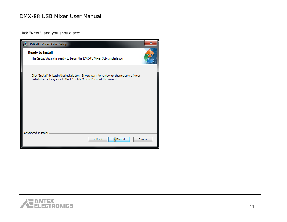 Dmx-88 usb mixer user manual | Antex Electronics DMX-88 USB Recording Mixer User Manual | Page 11 / 26