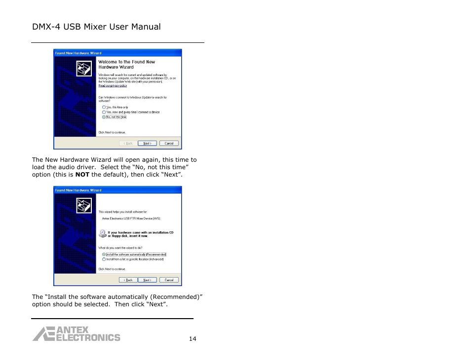 Dmx-4 usb mixer user manual | Antex Electronics DMX-4 USB Recording Mixer User Manual | Page 16 / 36