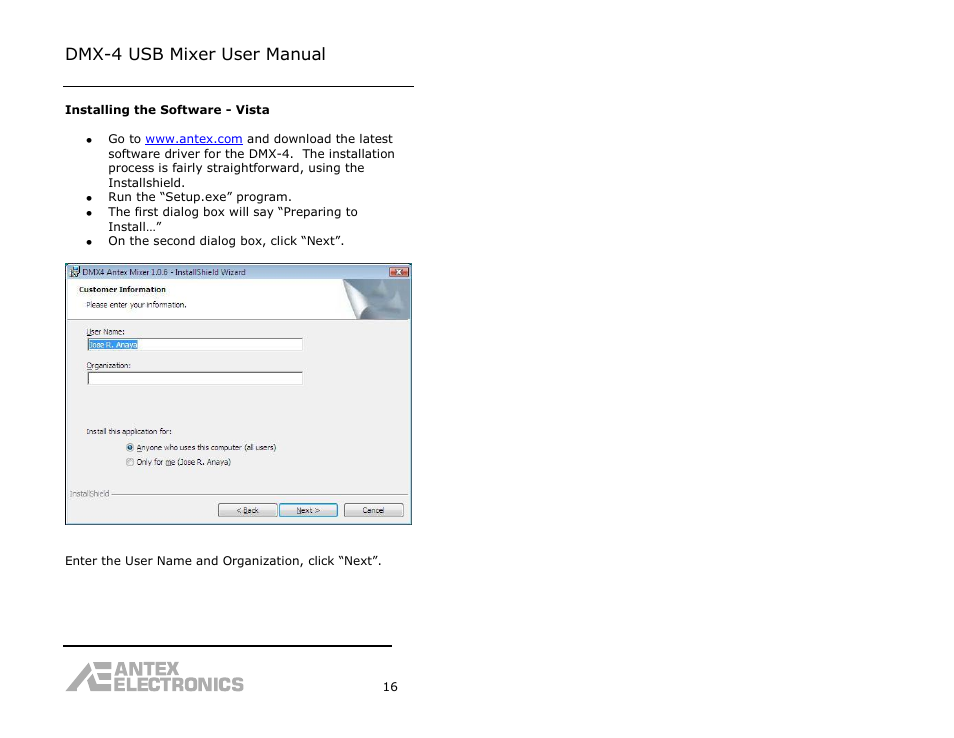 Dmx-4 usb mixer user manual | Antex Electronics DMX-4 USB Recording Mixer User Manual | Page 18 / 36