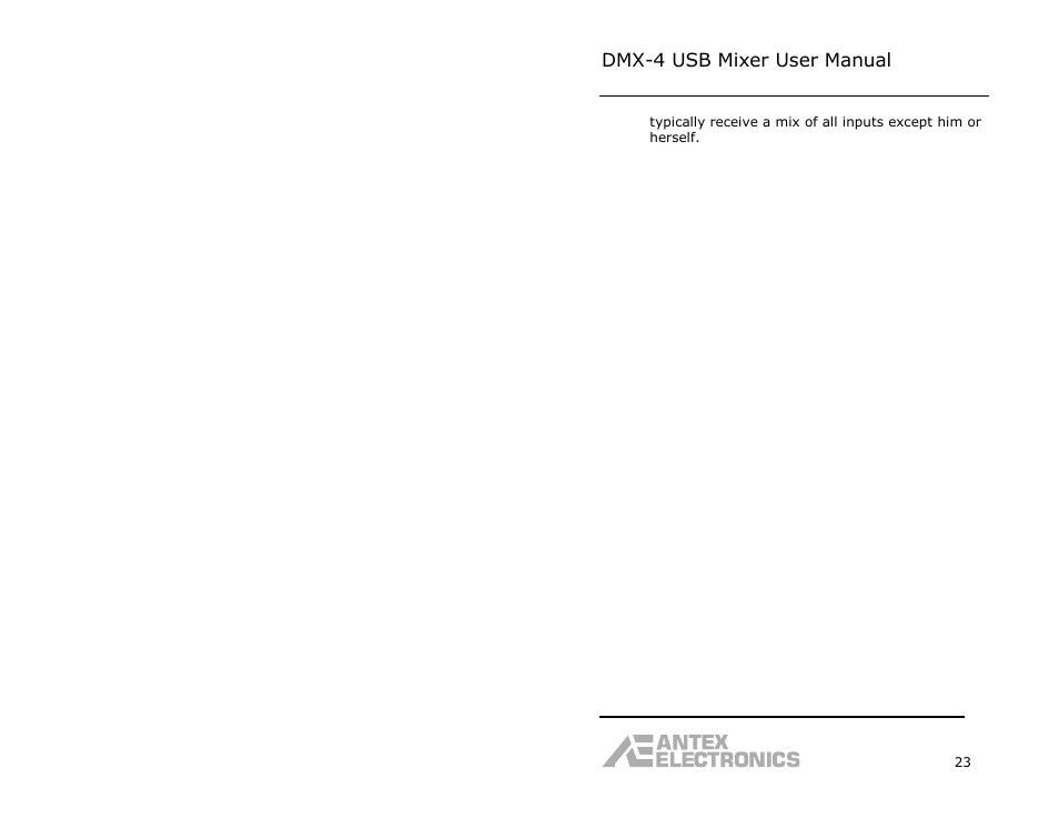 Dmx-4 usb mixer user manual | Antex Electronics DMX-4 USB Recording Mixer User Manual | Page 25 / 36