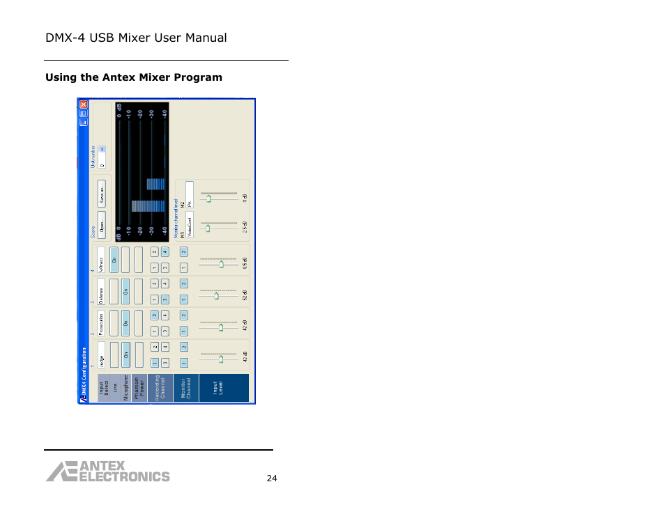 Dmx-4 usb mixer user manual | Antex Electronics DMX-4 USB Recording Mixer User Manual | Page 26 / 36