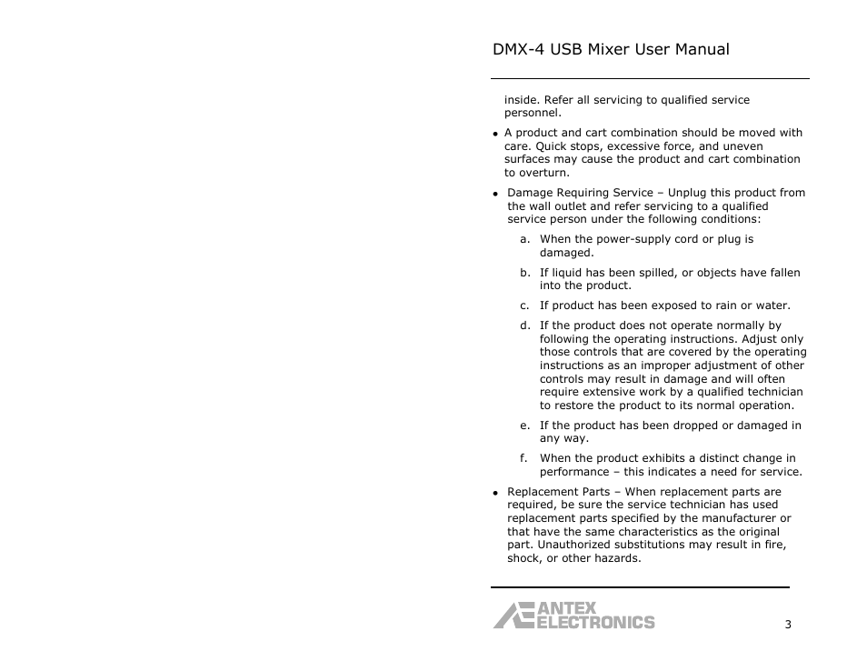 Dmx-4 usb mixer user manual | Antex Electronics DMX-4 USB Recording Mixer User Manual | Page 5 / 36