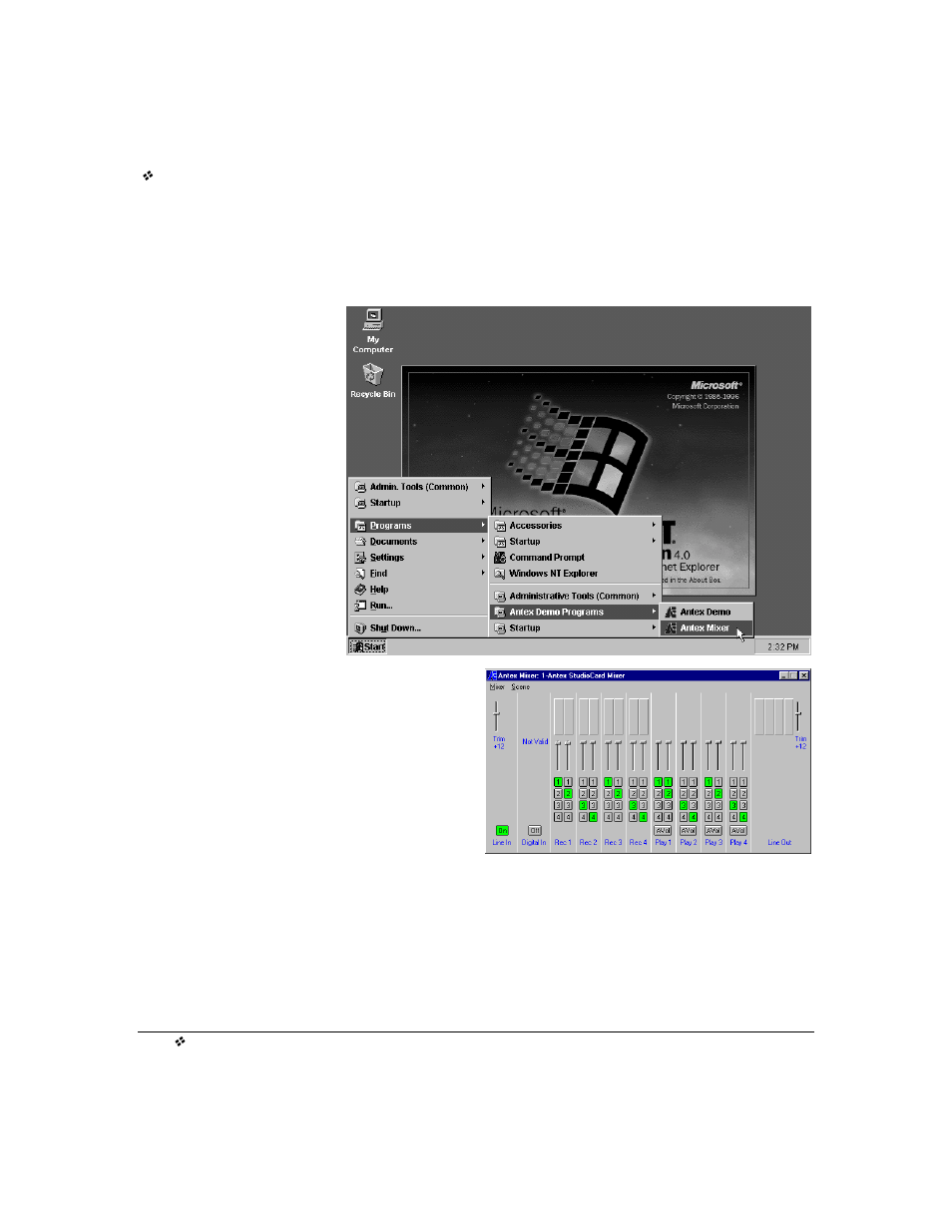 Starting the antex mixer | Antex Electronics StudioCard AV Pro, StudioCard 2000, & SC-22 User Manual | Page 53 / 147