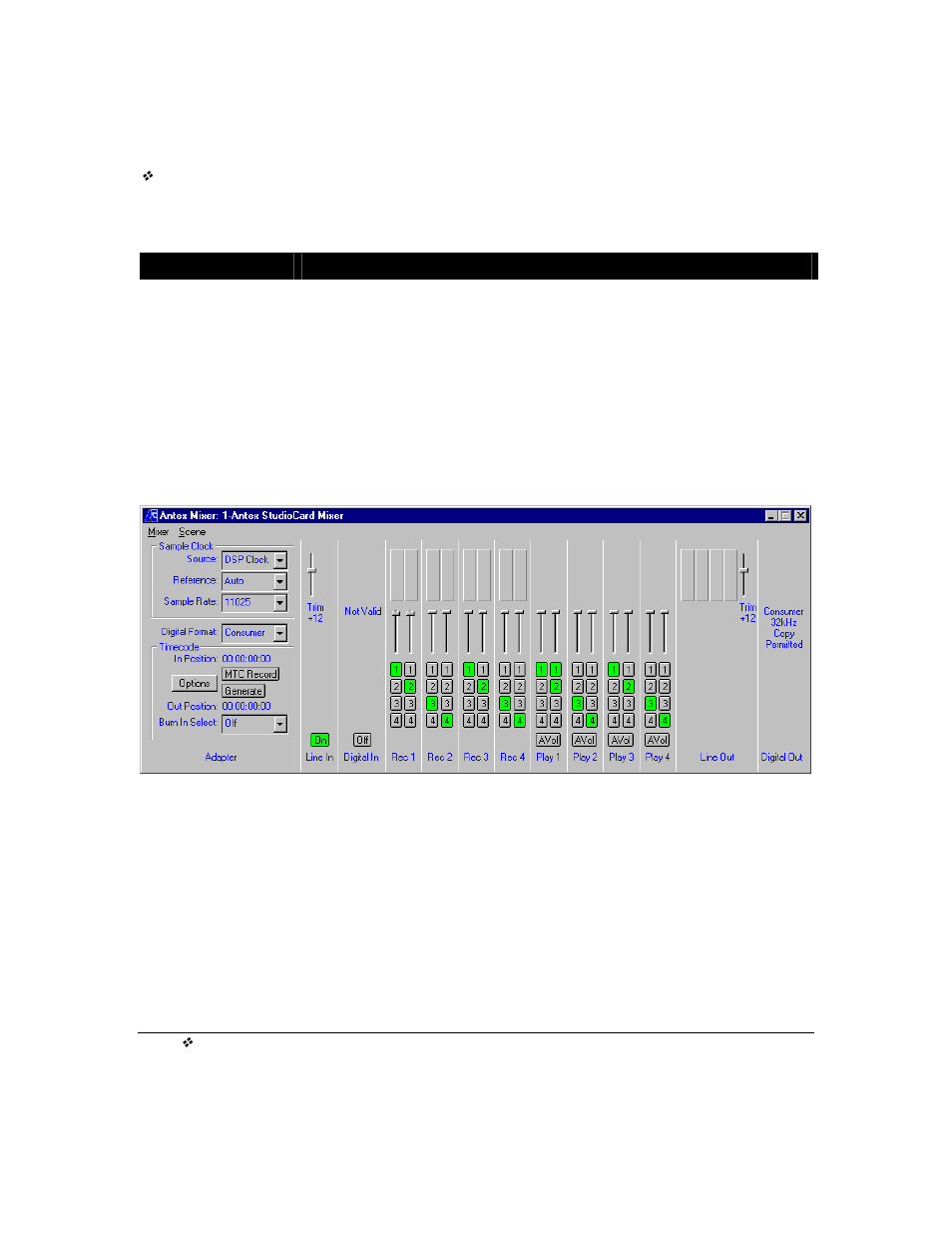 Adjusting the antex mixer display | Antex Electronics StudioCard AV Pro, StudioCard 2000, & SC-22 User Manual | Page 61 / 147