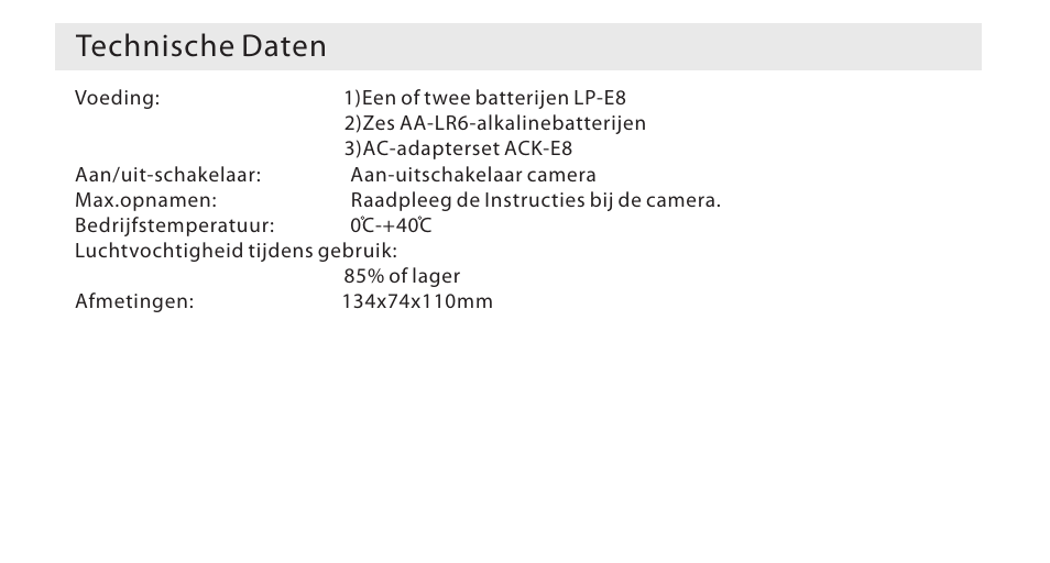 页 31, Technische daten | Aputure Battery Grip 550DL User Manual | Page 31 / 32