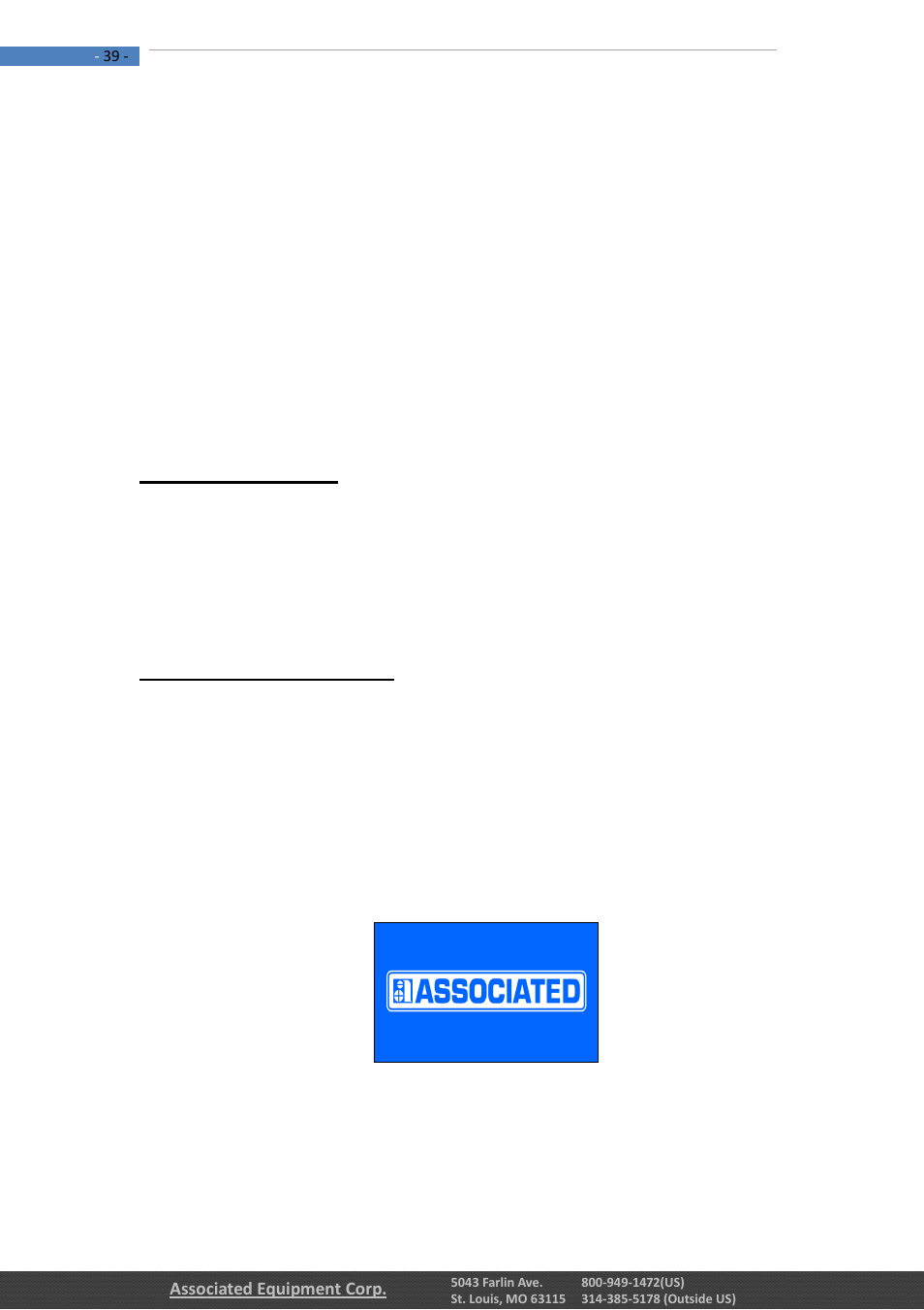1 – start testing | Associated Equipment 12-1012 Manual User Manual | Page 39 / 52