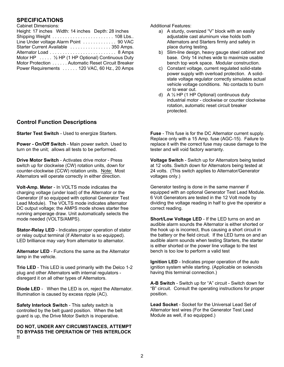 Associated Equipment 8600 User Manual | Page 2 / 8