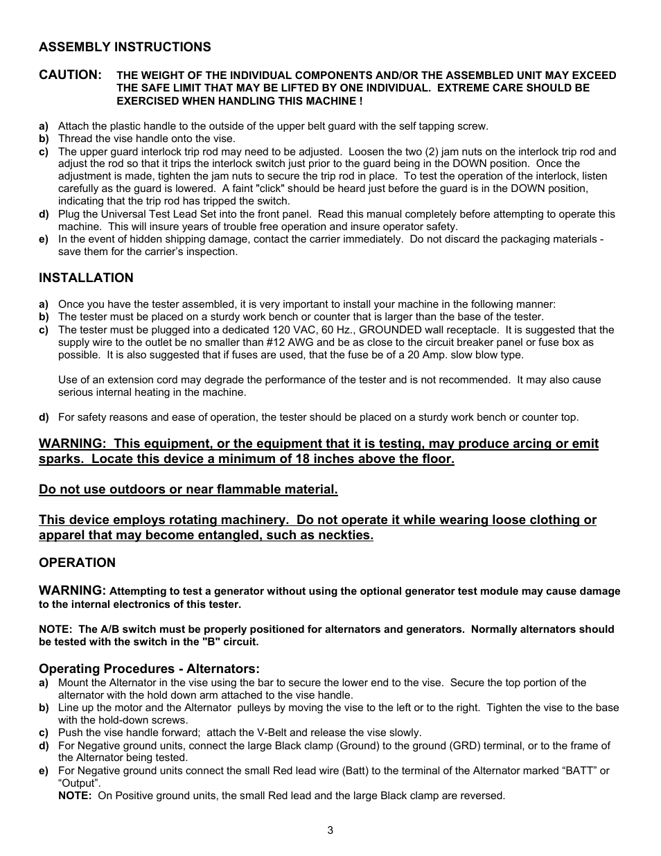 Associated Equipment 8600 User Manual | Page 3 / 8