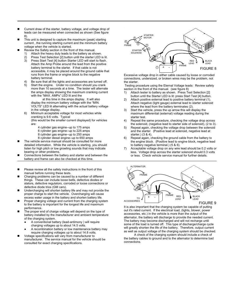 Starter tests, Charging system tests, Figure 9 | Associated Equipment 6044 User Manual | Page 5 / 7