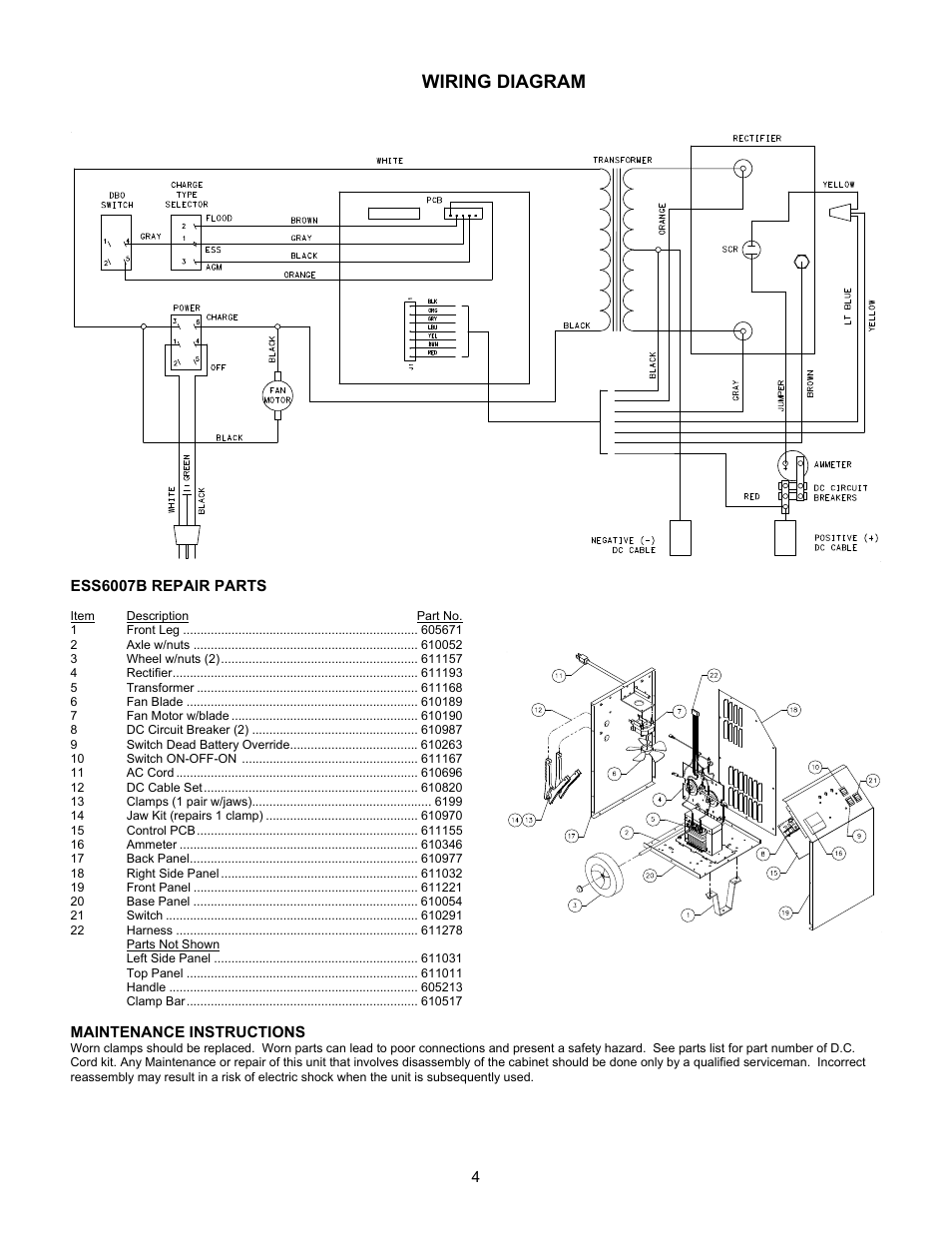 Wiring diagram | Associated Equipment ESS6007B User Manual | Page 4 / 12