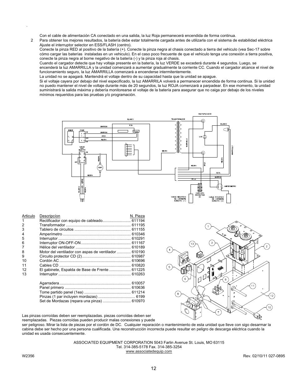 Diagrama de cables | Associated Equipment 9640 User Manual | Page 12 / 12