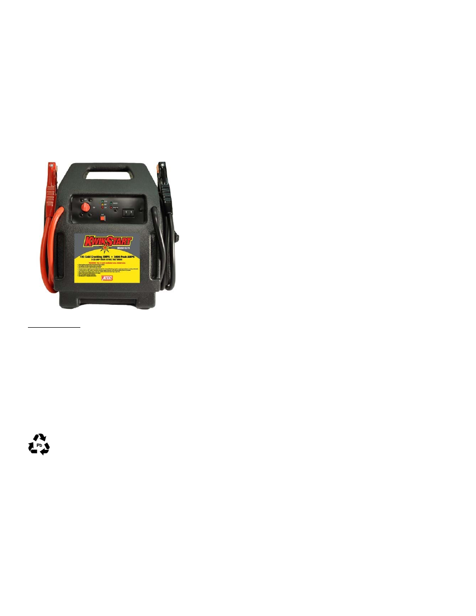 Associated Equipment 6275 User Manual | 4 pages