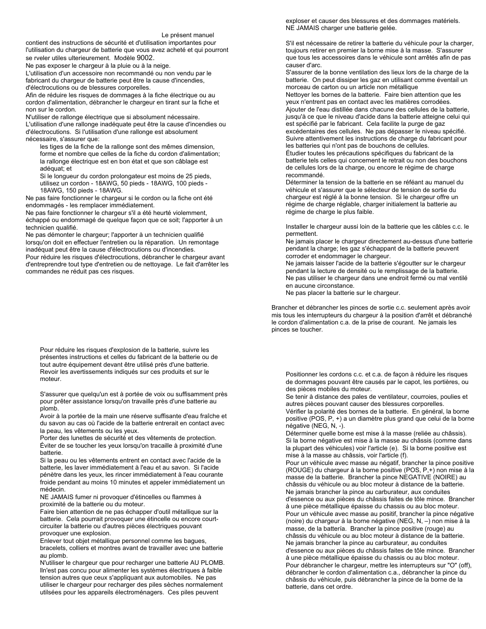 Instructions de sécurité importantes | Associated Equipment 9002 User Manual | Page 3 / 7