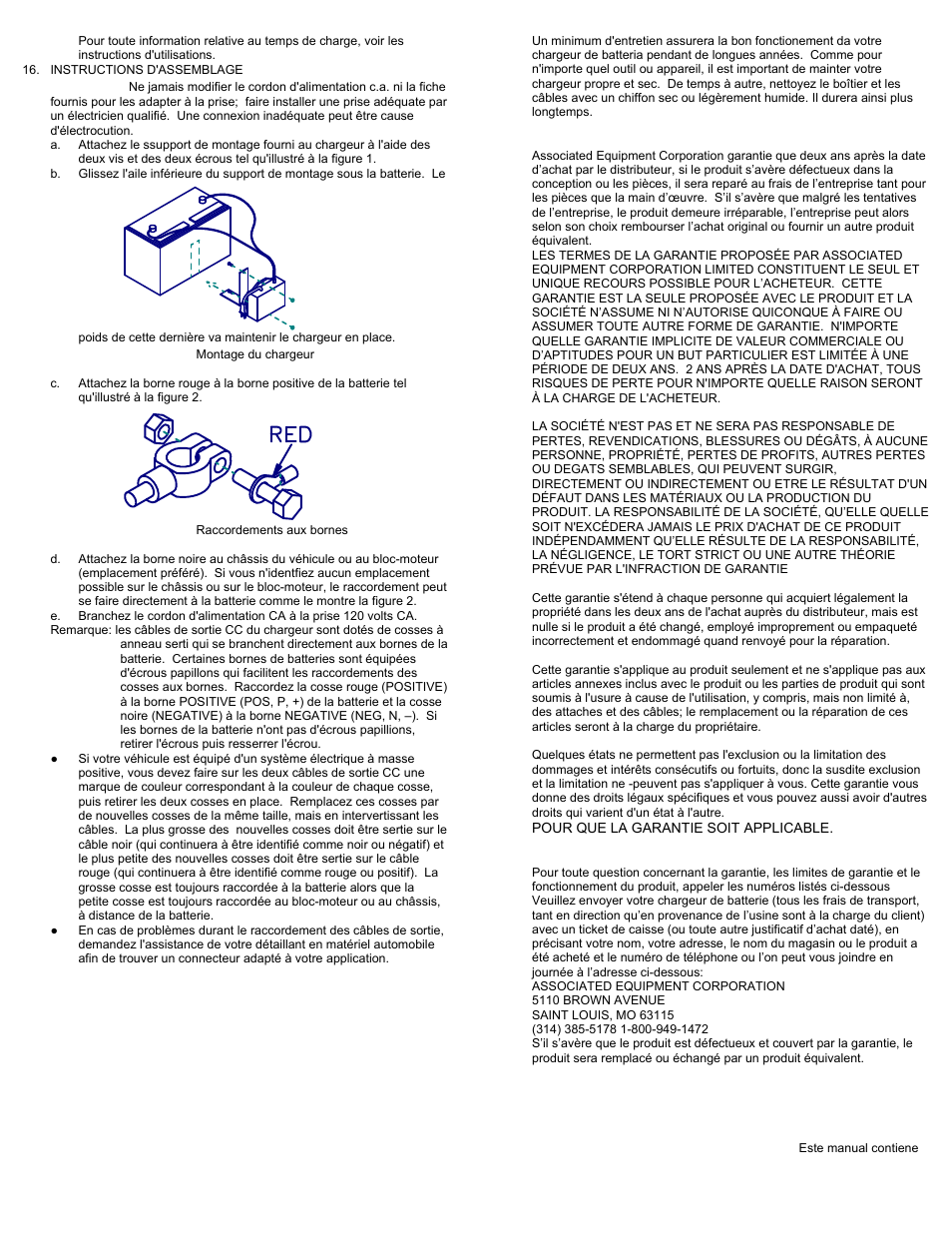 Medidas importantes de seguridad | Associated Equipment 9002 User Manual | Page 4 / 7