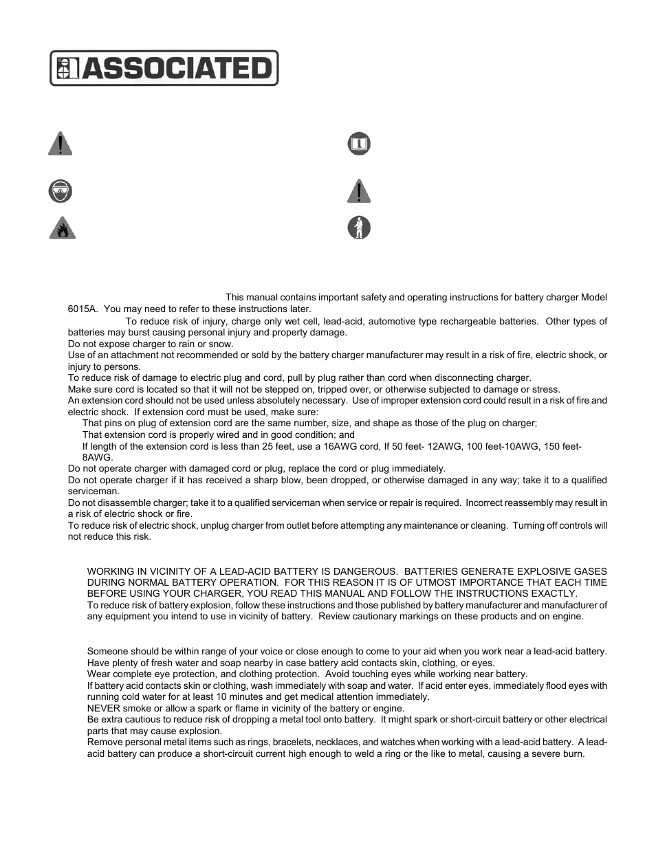 Associated Equipment 6015A User Manual | 12 pages