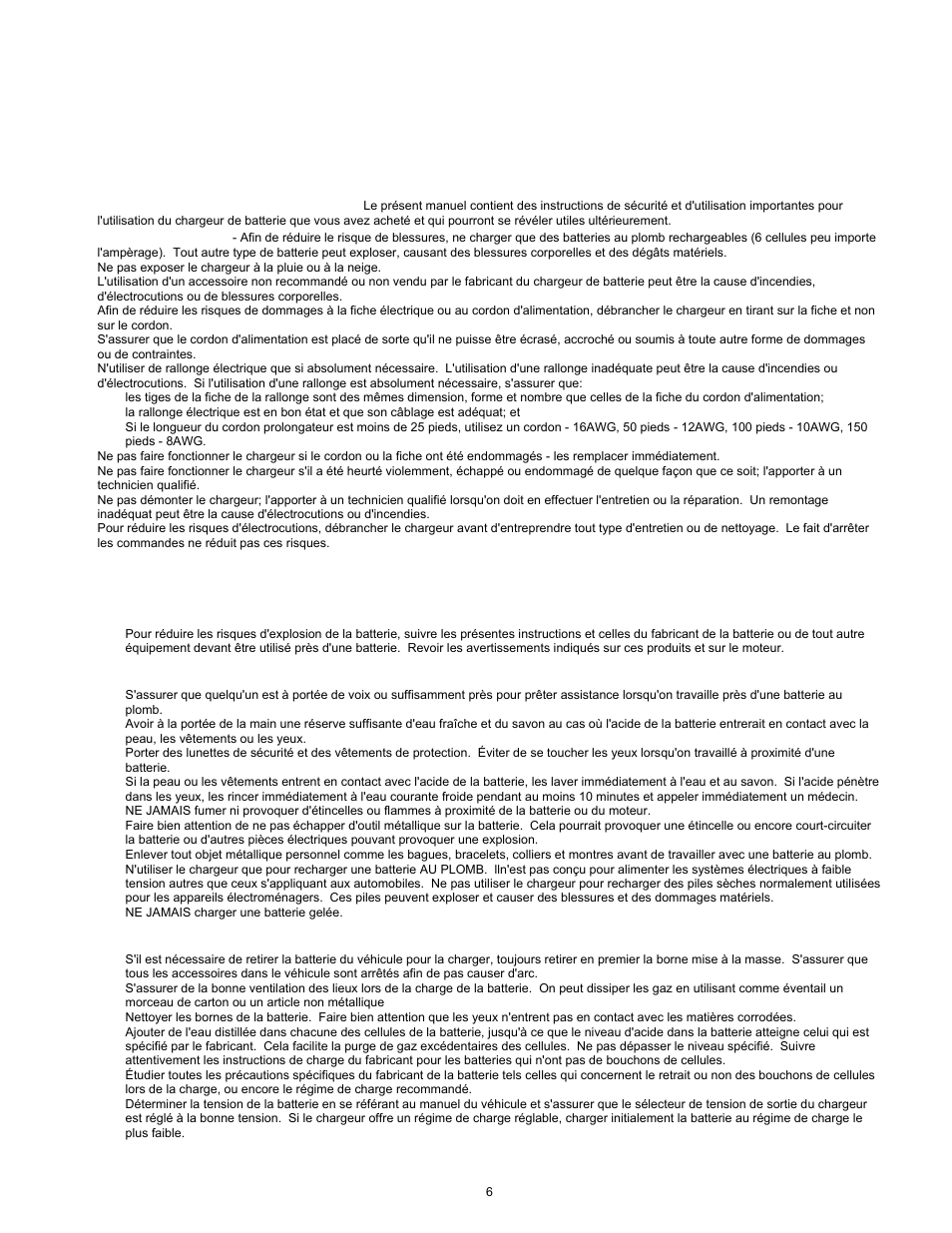 Modèle 6009, Manuel d'utilisation, Instructions de sécurité importantes | Associated Equipment 6009 User Manual | Page 6 / 16