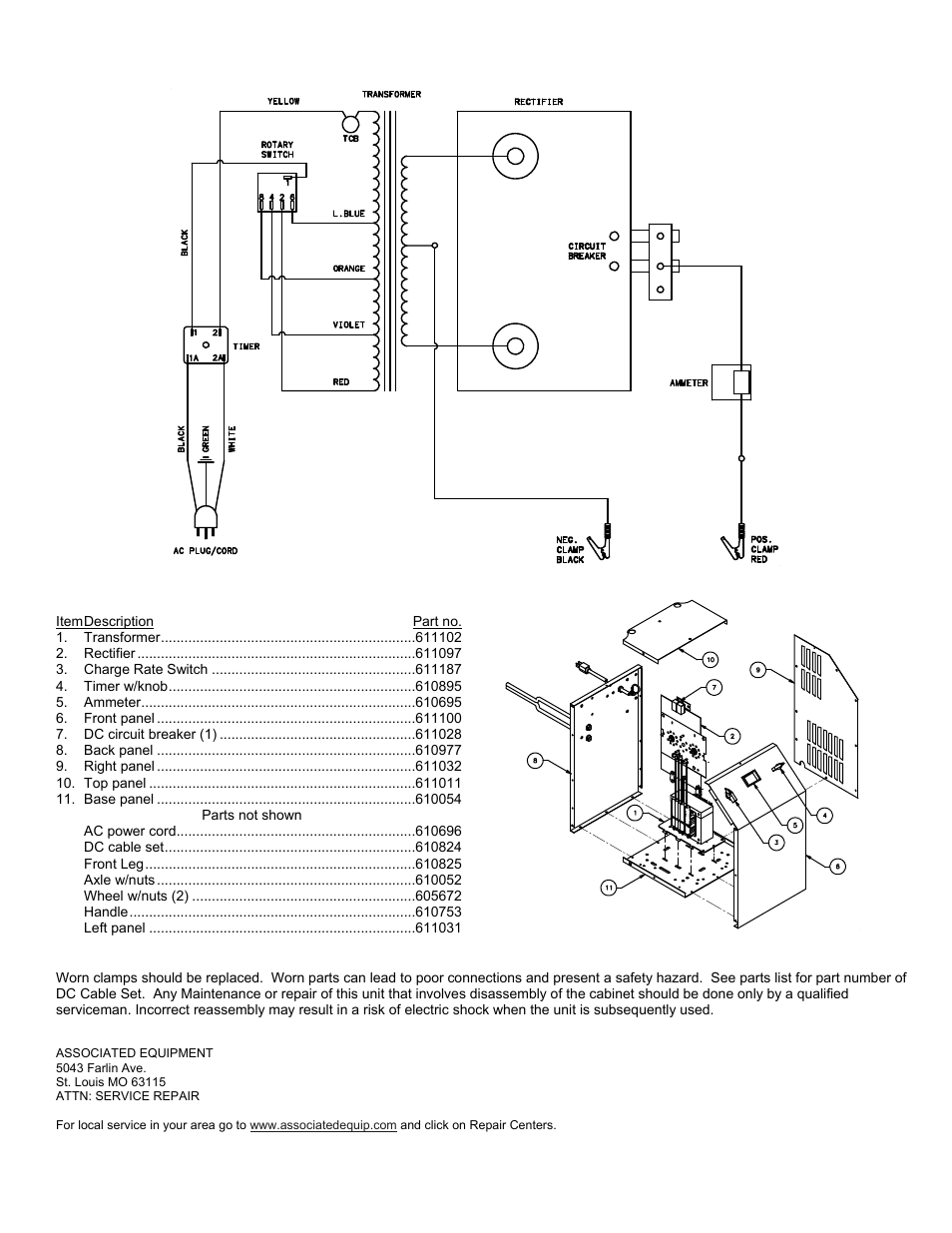 Model 6019 repair parts list | Associated Equipment 6019 User Manual | Page 5 / 16