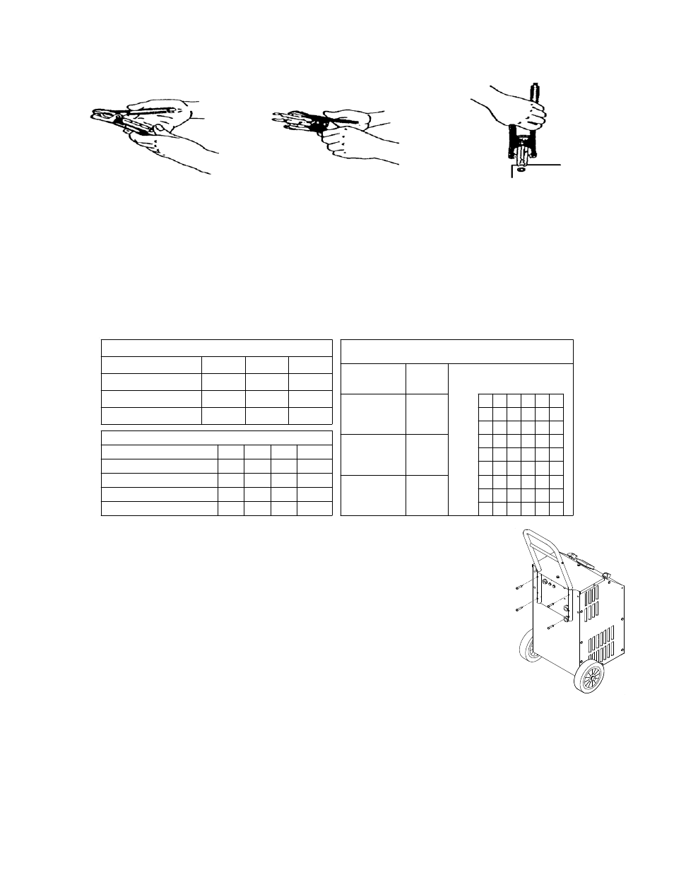 Duración de la carga, Instrucciones de ensamblaje, Instrucciones de funcionamiento | Peligro, Para cargar las baterías, Cranking assist de 12 voltios | Associated Equipment 6006 User Manual | Page 13 / 16