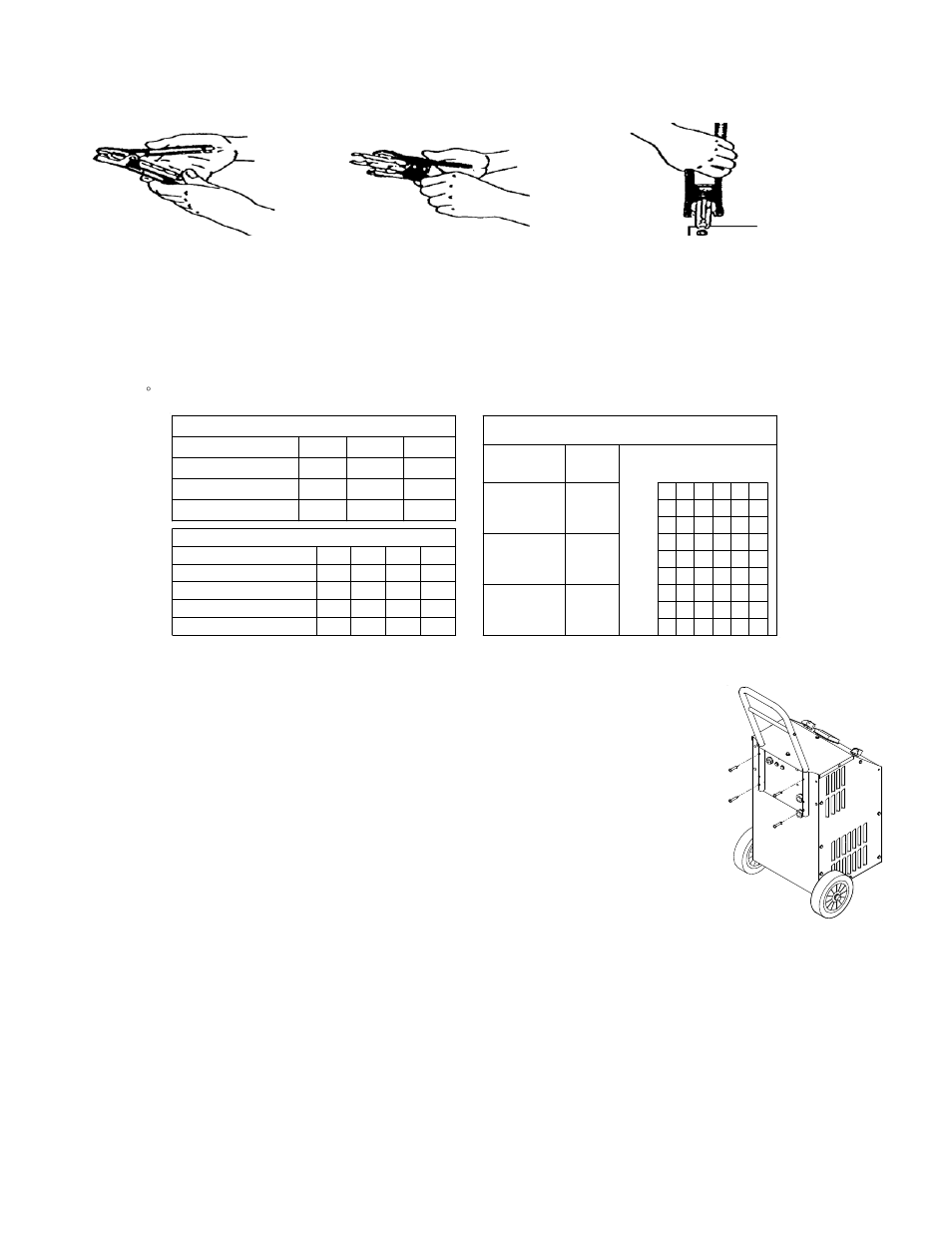 Length of charge, Assembly instructions, Operating instructions | Caution | Associated Equipment 6006 User Manual | Page 3 / 16