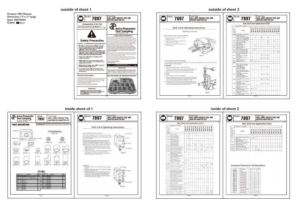 Color | Astro Pneumatic 7897 Ball Joint Service Tool and Master Adapter Set User Manual | Page 7 / 7