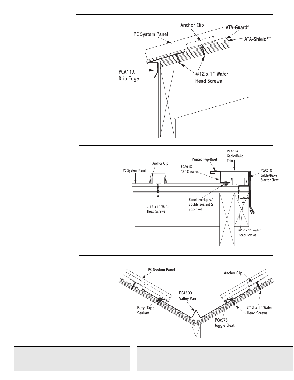 Eave detail gable detail valley detail | ATAS PC PANEL User Manual | Page 2 / 4