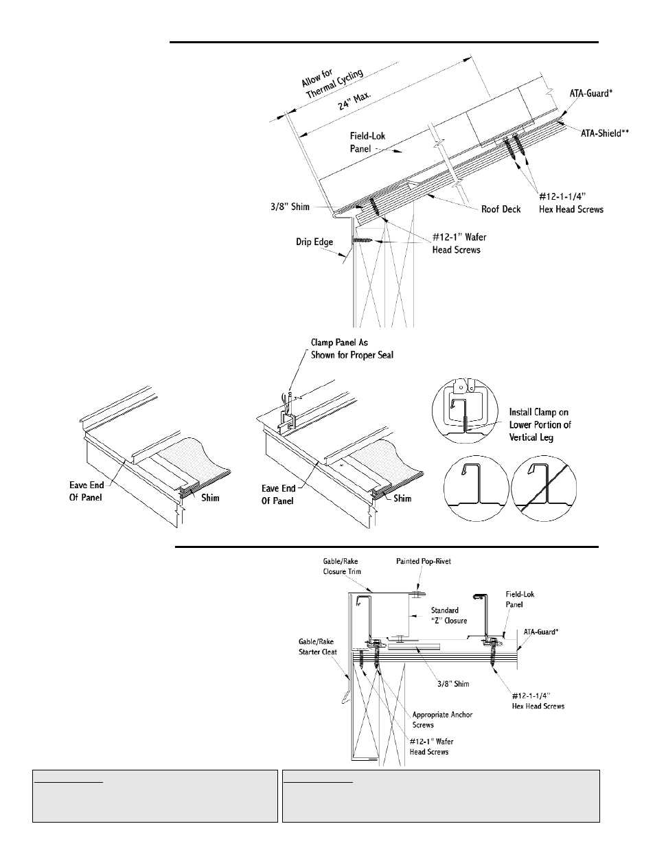 Eave detail gable detail | ATAS Field-Lok User Manual | Page 2 / 4