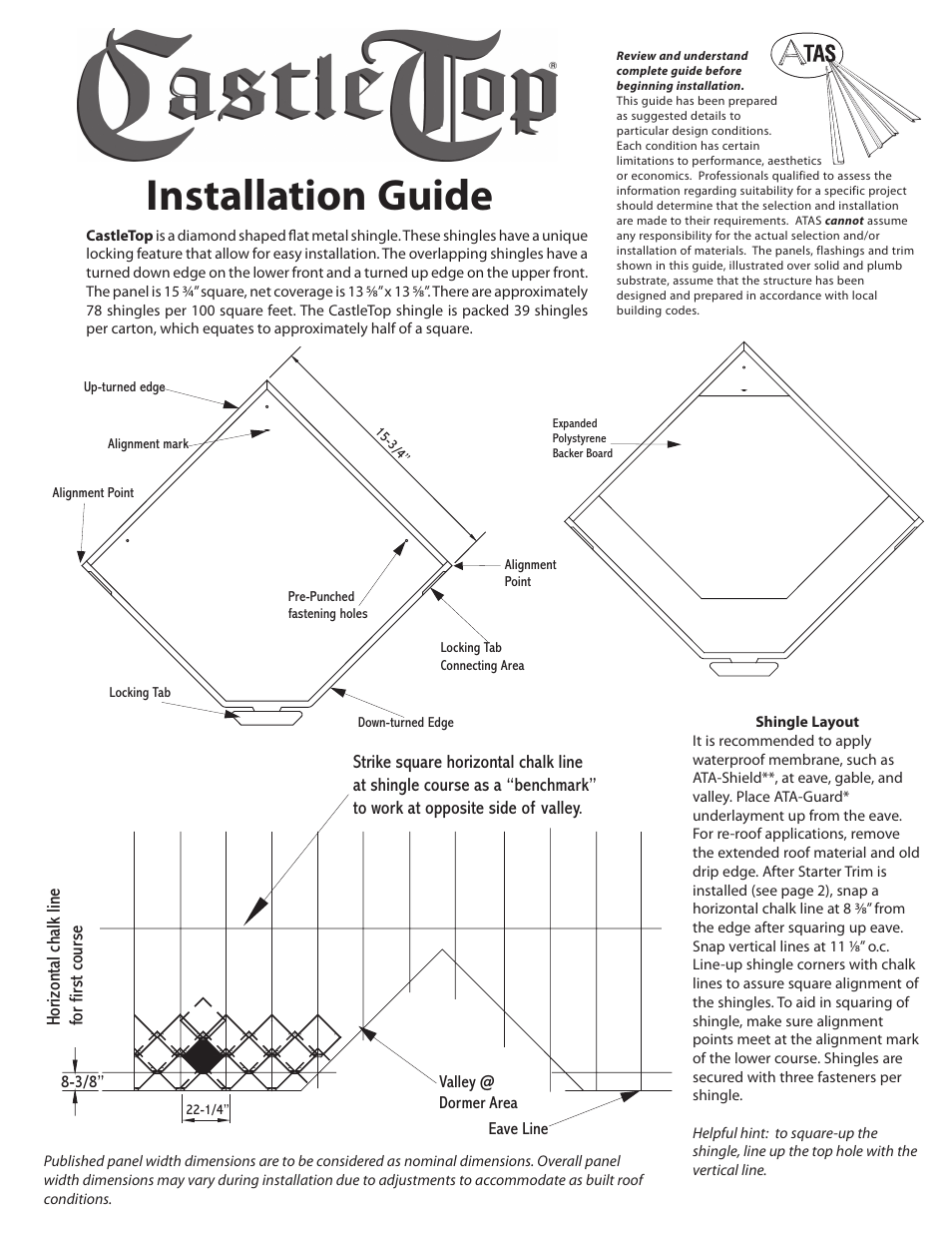 ATAS CastleTop User Manual | 4 pages
